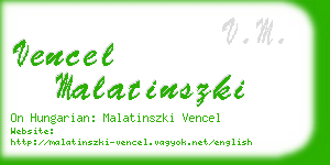 vencel malatinszki business card